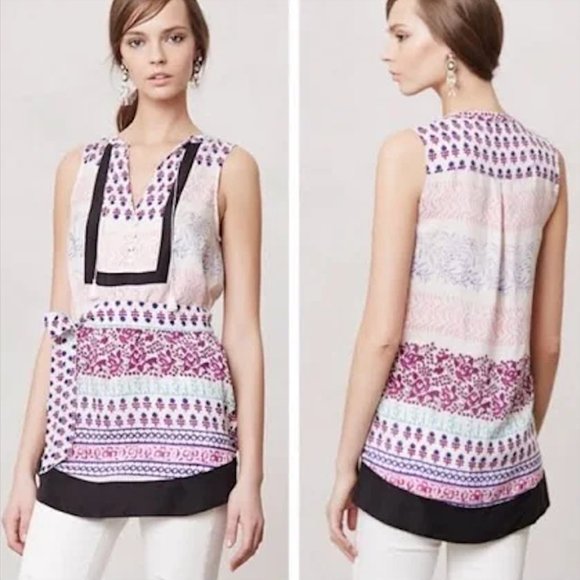 Anthropologie Maeve silk multicolor tunic - Picture 1 of 6